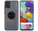 Funda Mate con Borde Negro y Anillo Giratorio 360 para Samsung Galaxy A51