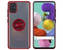 Funda Mate con Borde Rojo y Anillo Giratorio 360 para Samsung Galaxy A51