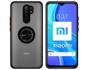 Funda Mate con Borde Negro y Anillo Giratorio 360 para Xiaomi Redmi 9