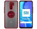 Funda Mate con Borde Rojo y Anillo Giratorio 360 para Xiaomi Redmi 9