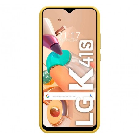 Funda Silicona Líquida Ultra Suave para Lg K41s color Amarilla
