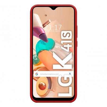 Funda Silicona Líquida Ultra Suave para Lg K41s color Roja