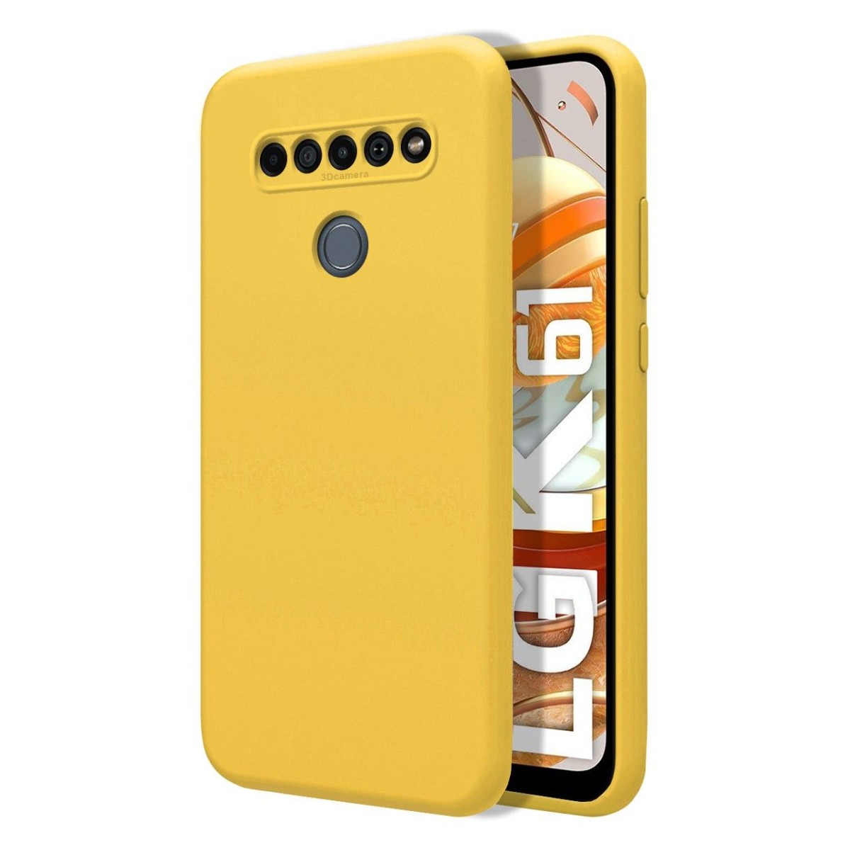 Funda Silicona Líquida Ultra Suave para Lg K61 color Amarilla