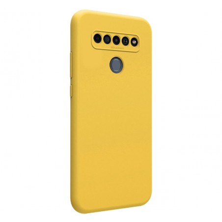 Funda Silicona Líquida Ultra Suave para Lg K61 color Amarilla