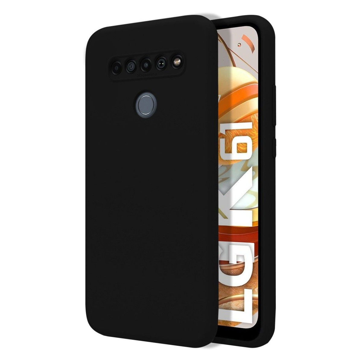 Funda Silicona Líquida Ultra Suave para Lg K61 color Negra