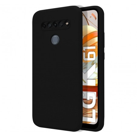 Funda Silicona Líquida Ultra Suave para Lg K61 color Negra