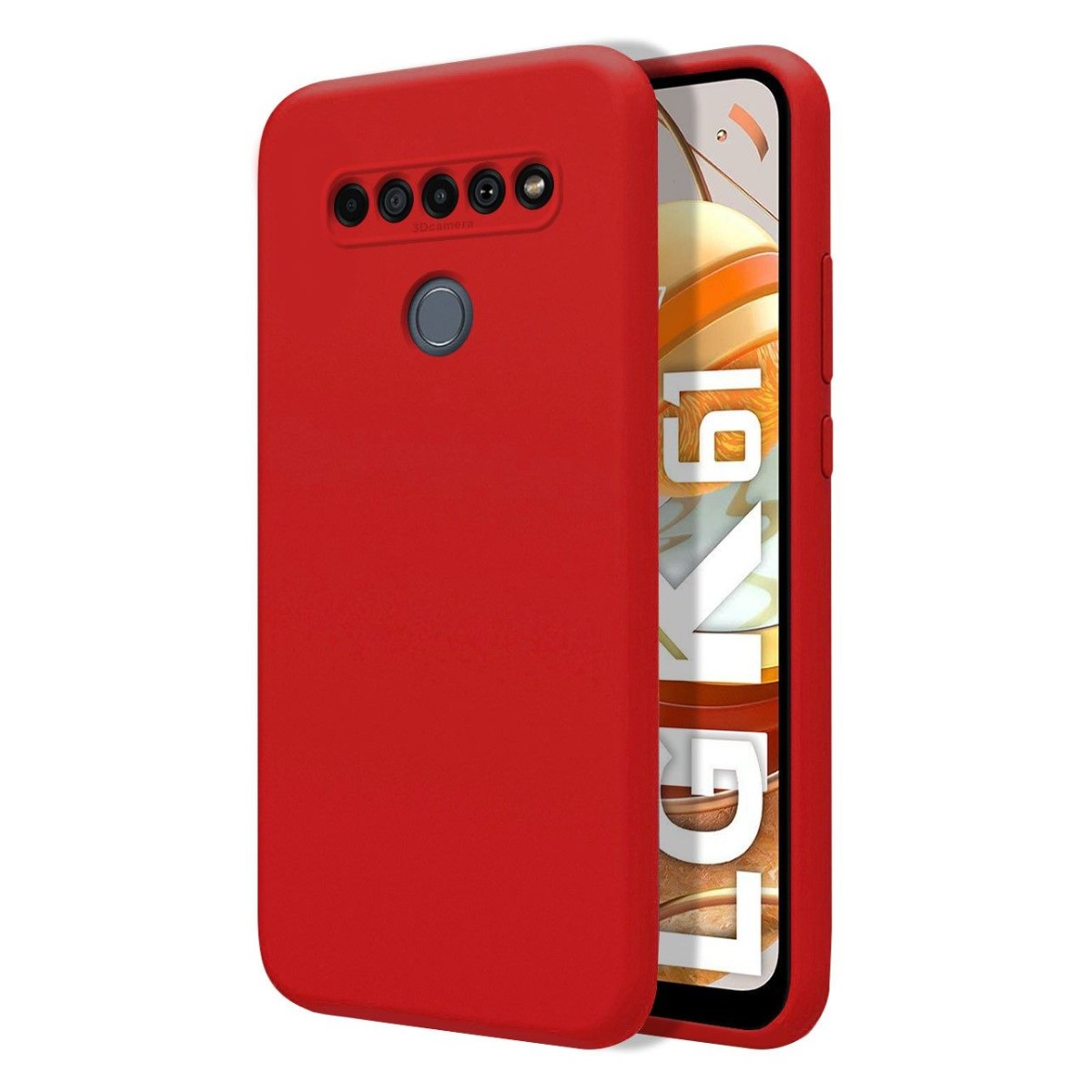 Funda Silicona Líquida Ultra Suave para Lg K61 color Roja