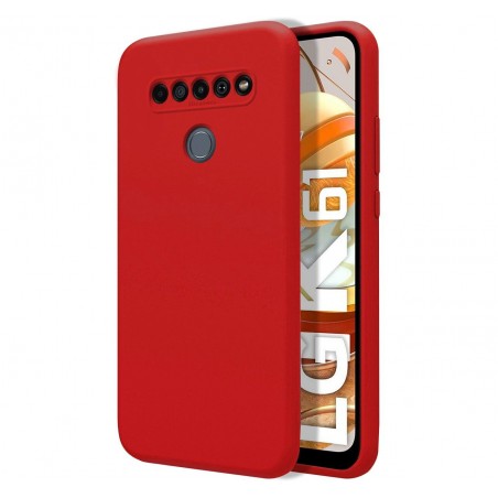 Funda Silicona Líquida Ultra Suave para Lg K61 color Roja
