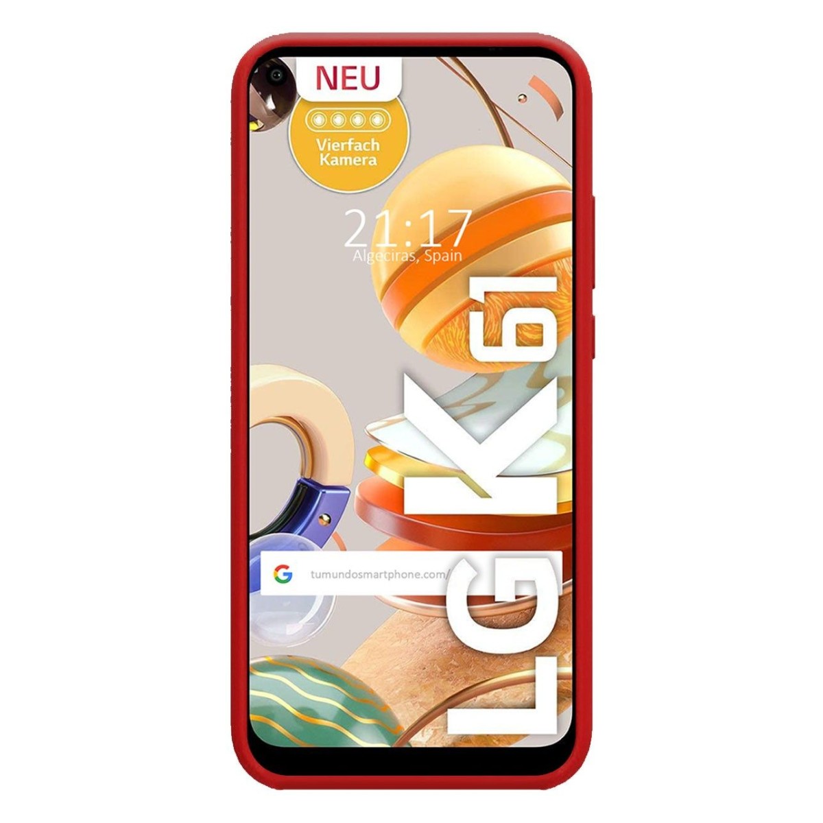 Funda Silicona Líquida Ultra Suave para Lg K61 color Roja