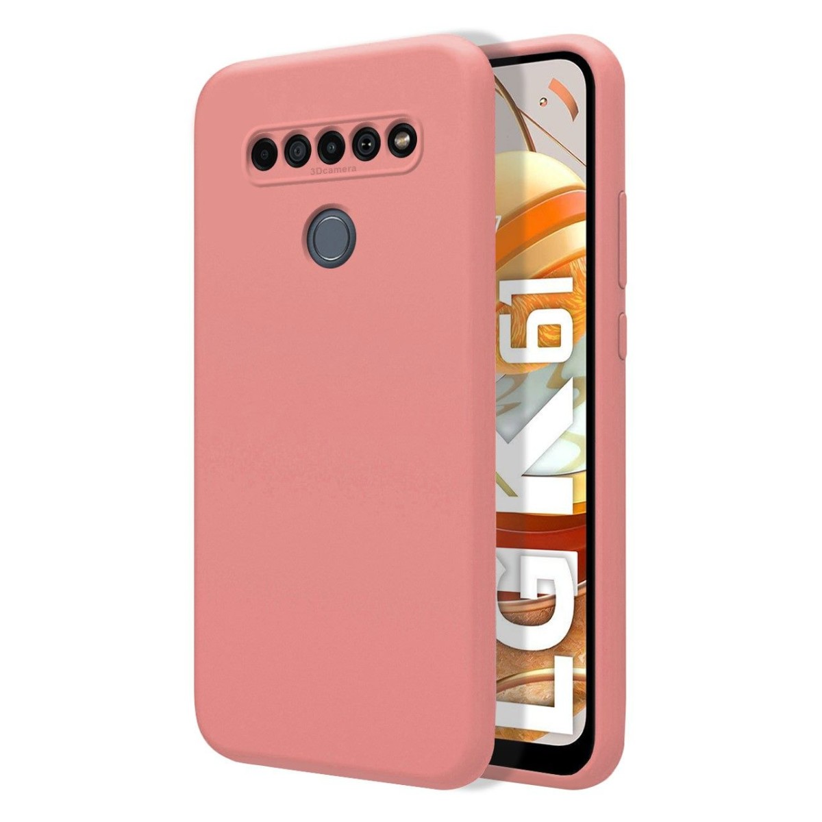 Funda Silicona Líquida Ultra Suave para Lg K61 color Rosa