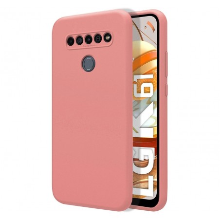Funda Silicona Líquida Ultra Suave para Lg K61 color Rosa