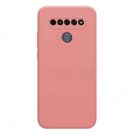 Funda Silicona Líquida Ultra Suave para Lg K61 color Rosa