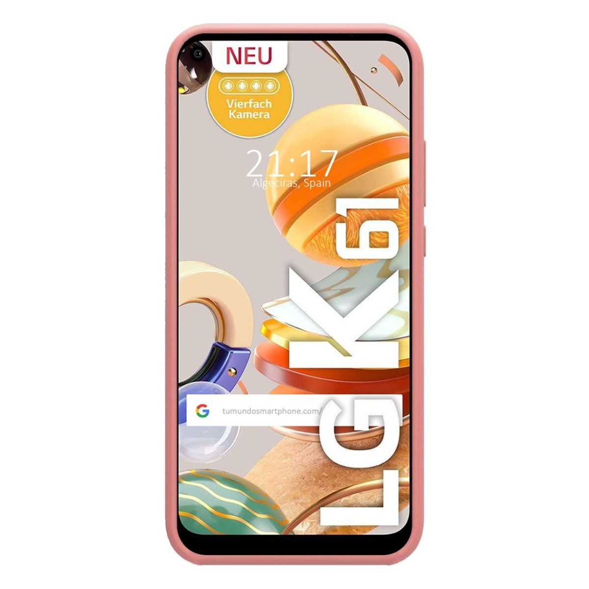 Funda Silicona Líquida Ultra Suave para Lg K61 color Rosa