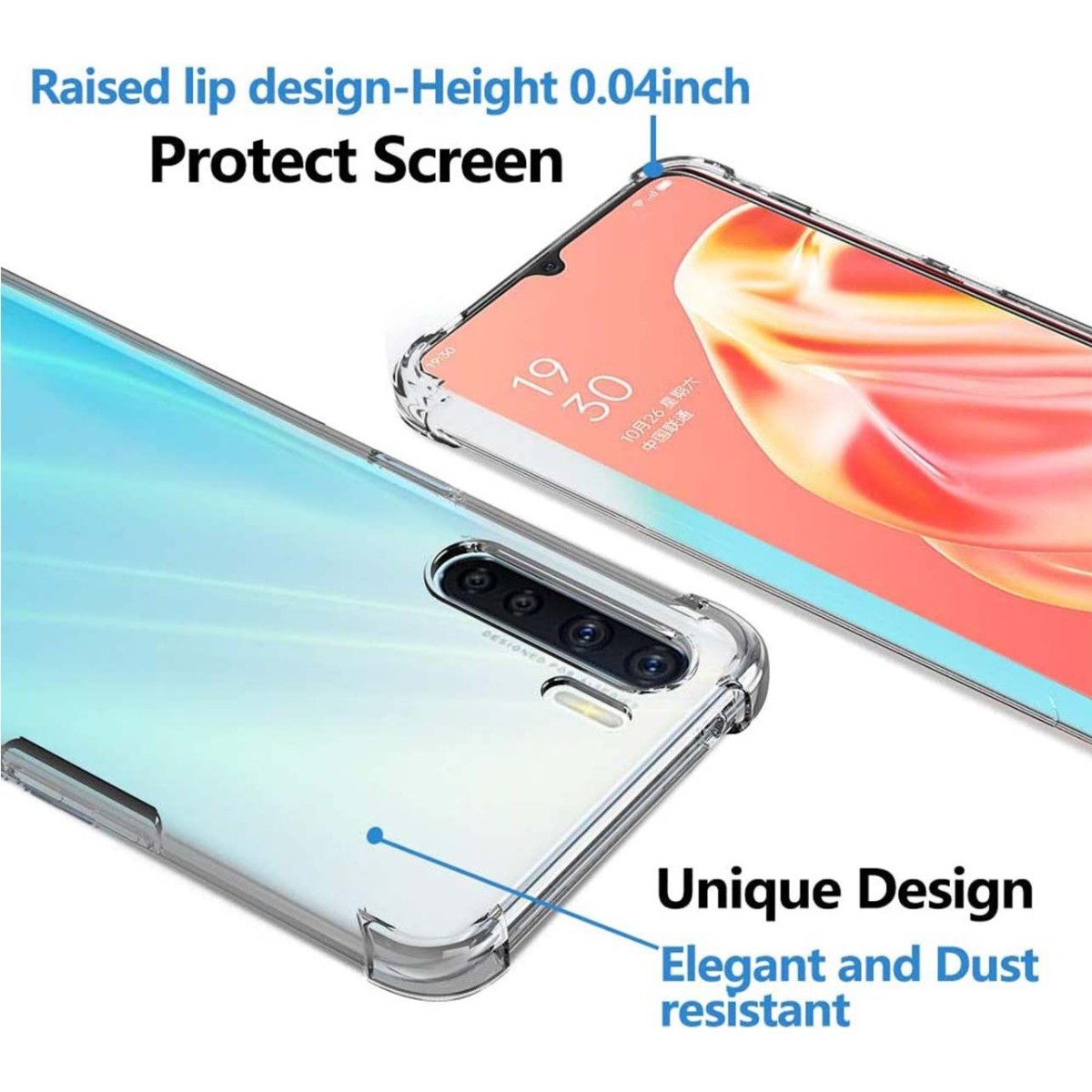 Funda Gel Tpu Anti-Shock Transparente para Oppo A91