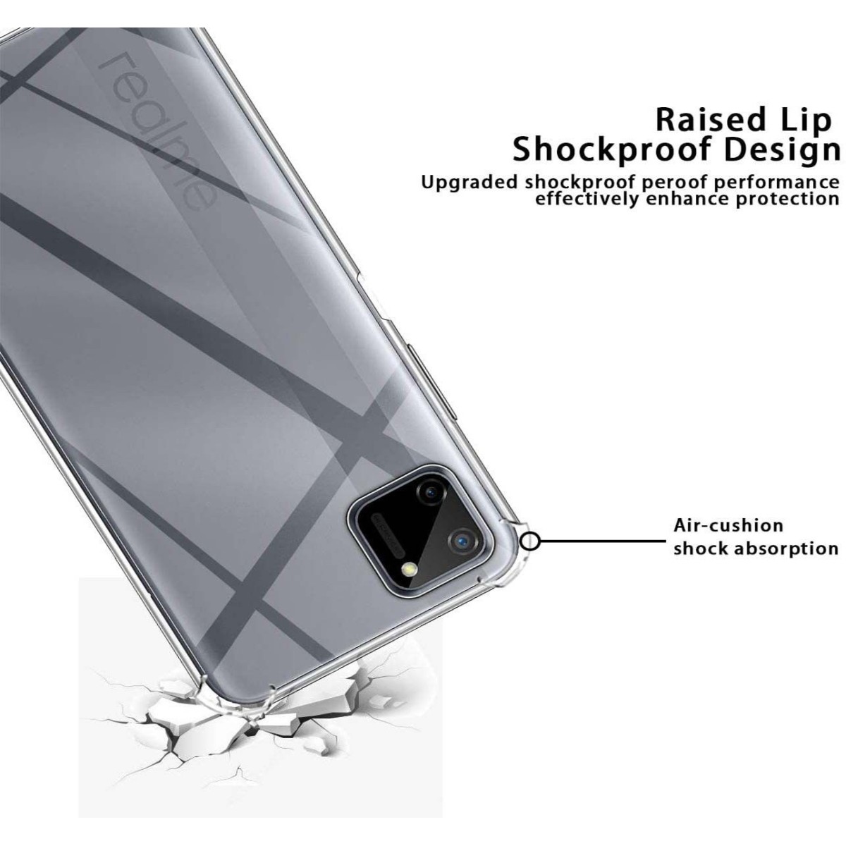 Funda Gel Tpu Anti-Shock Transparente para Realme C11