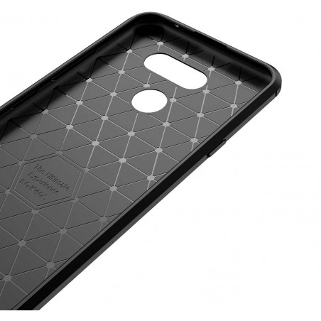 Funda Gel Tpu Tipo Carbon Negra para Lg K40s