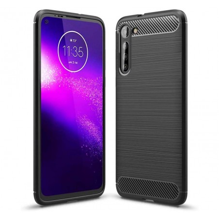 Funda Gel Tpu Tipo Carbon Negra para Oppo Find X2 Lite