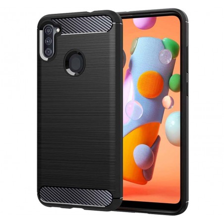 Funda Gel Tpu Tipo Carbon Negra para Samsung Galaxy A11 / M11