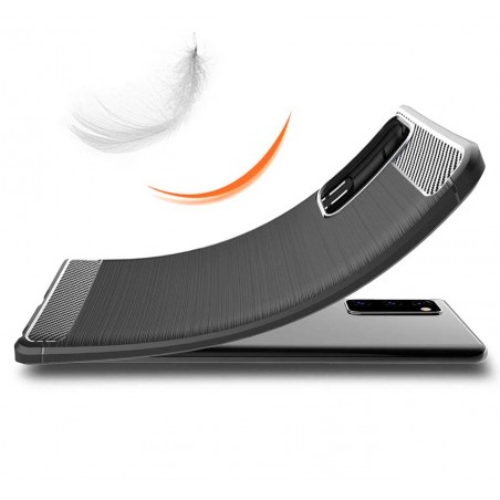 Funda Gel Tpu Tipo Carbon Negra para Samsung Galaxy Note 20