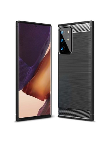 Funda Gel Tpu Tipo Carbon Negra para Samsung Galaxy Note 20 Ultra
