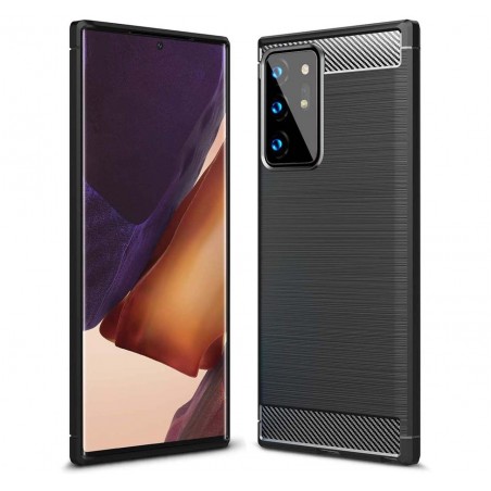 Funda Gel Tpu Tipo Carbon Negra para Samsung Galaxy Note 20 Ultra