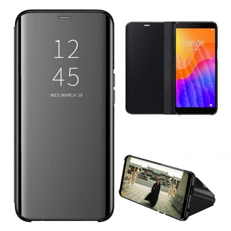 Funda Flip Cover Clear View para Huawei Y5p color Negra