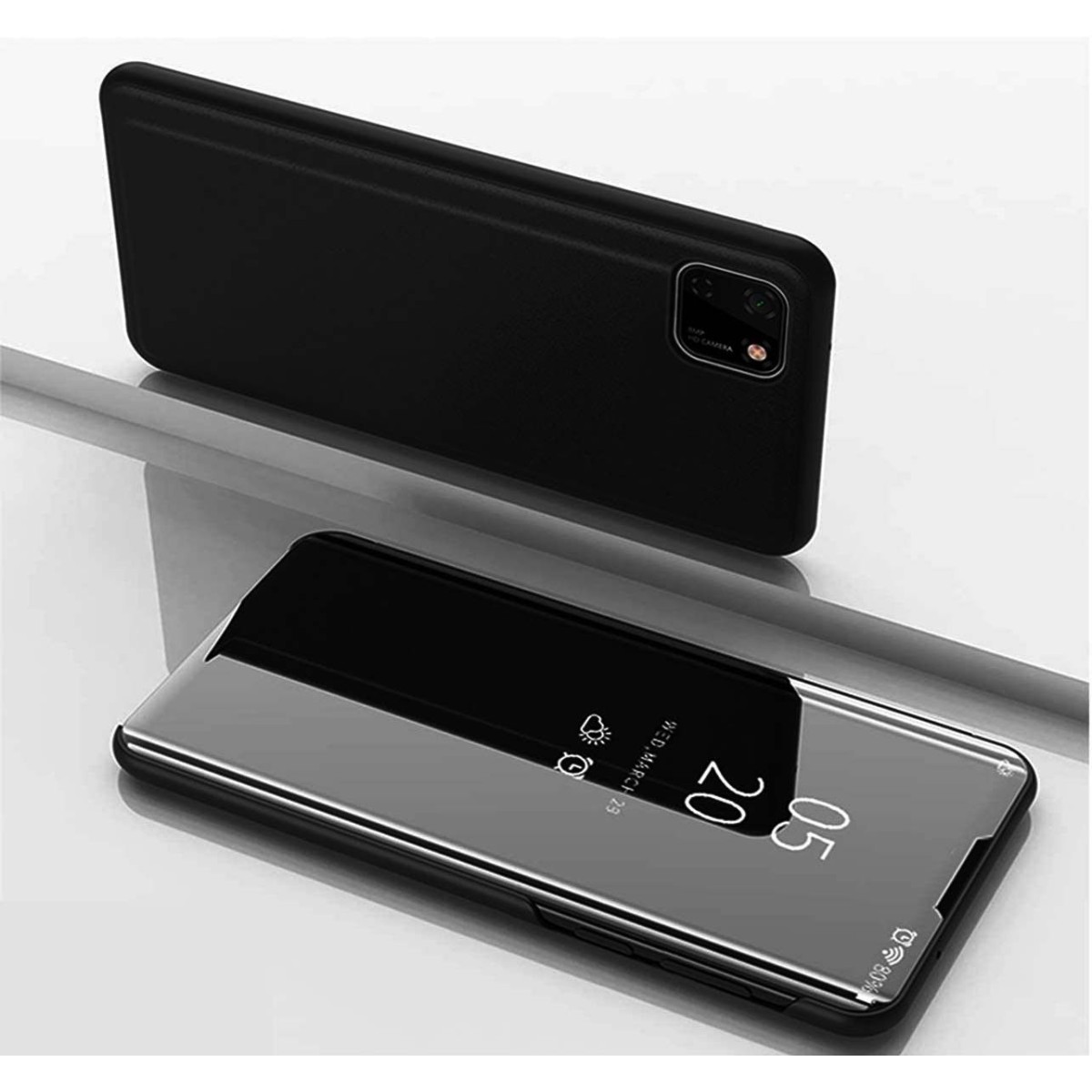 Funda Flip Cover Clear View para Huawei Y5p color Negra