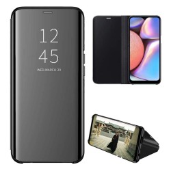 Funda Flip Cover Clear View para Samsung Galaxy A01 color Negra