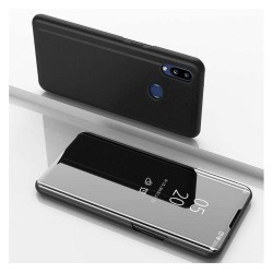 Funda Flip Cover Clear View para Samsung Galaxy A01 color Negra 2