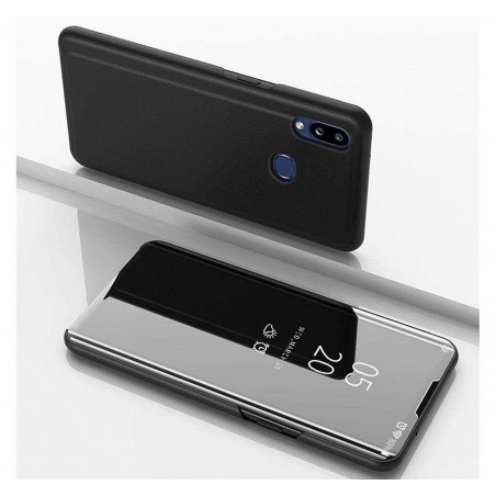 Funda Flip Cover Clear View para Samsung Galaxy A01 color Negra