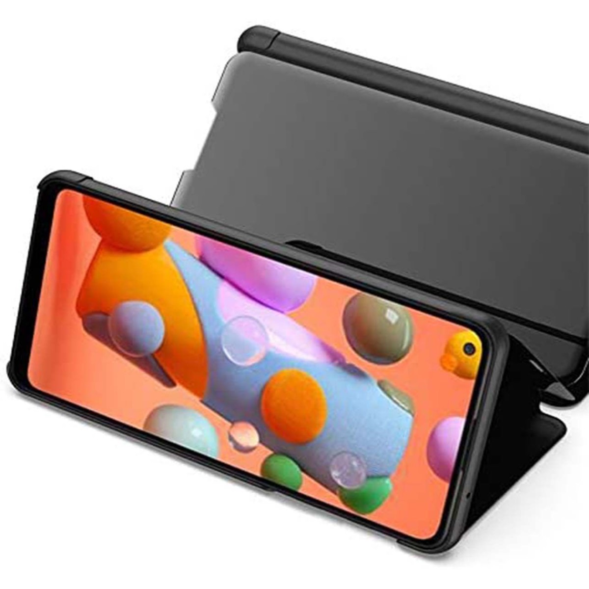 Funda Flip Cover Clear View para Samsung Galaxy A11 / M11 color Negra