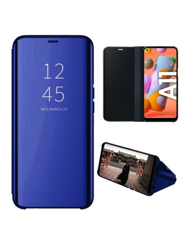 Funda Flip Cover Clear View para Samsung Galaxy A11 / M11 color Azul