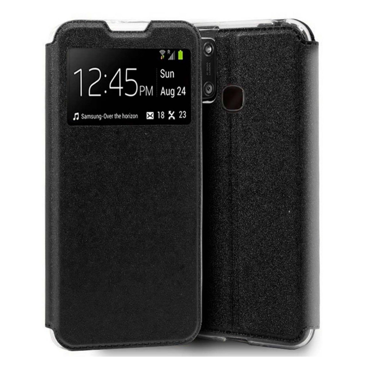Funda Libro Soporte con Ventana para Alcatel 3X 4CAM color Negra