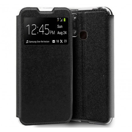 Funda Libro Soporte con Ventana para Alcatel 3X 4CAM color Negra