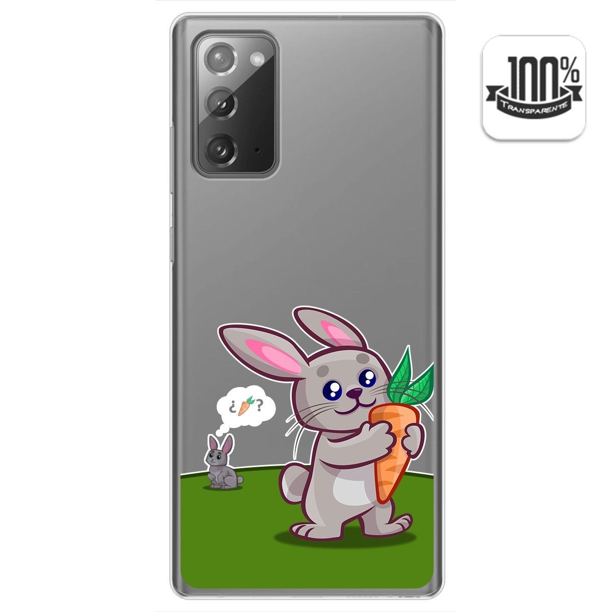 Funda Gel Transparente para Samsung Galaxy Note 20 diseño Conejo Dibujos