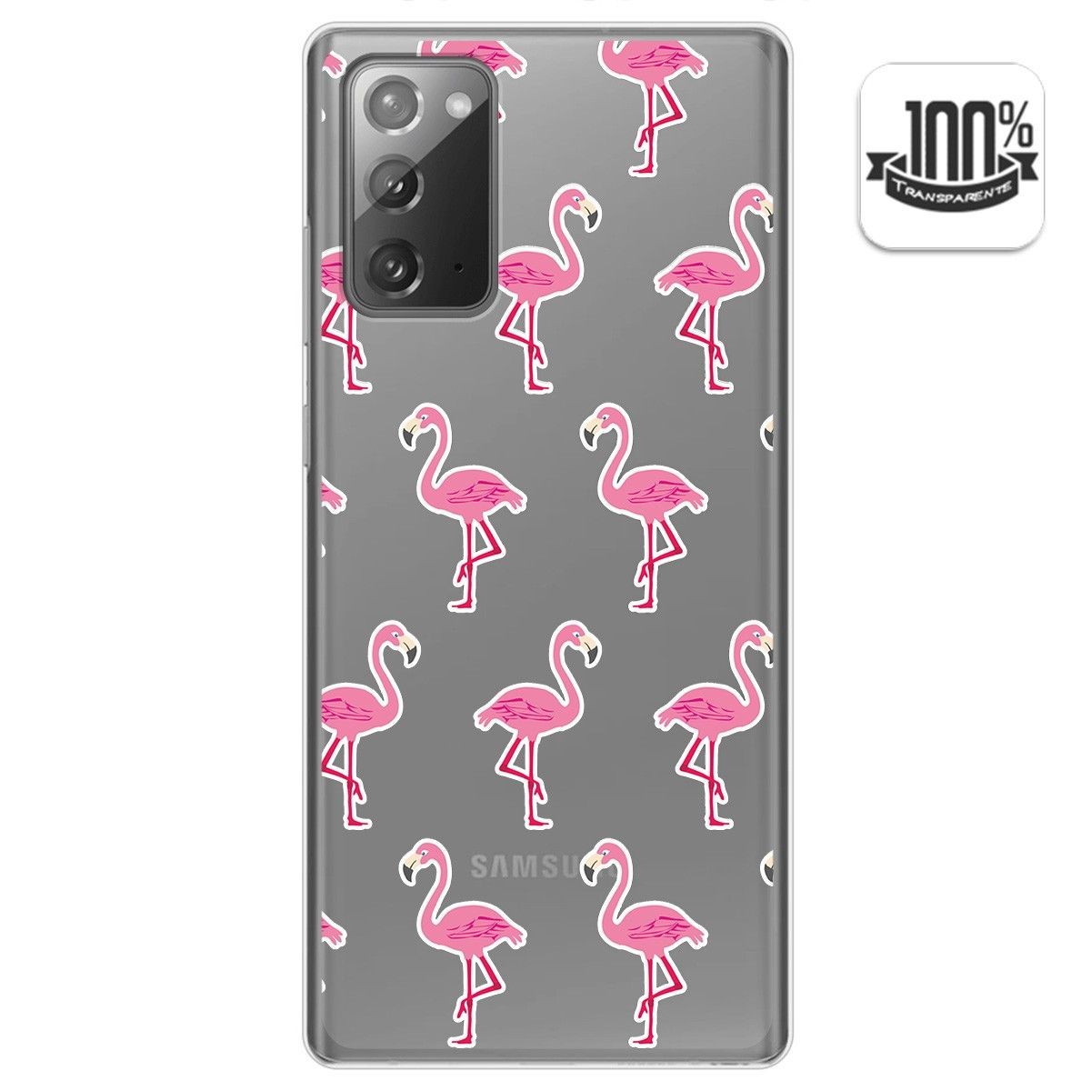 Funda Gel Transparente para Samsung Galaxy Note 20 diseño Flamenco Dibujos