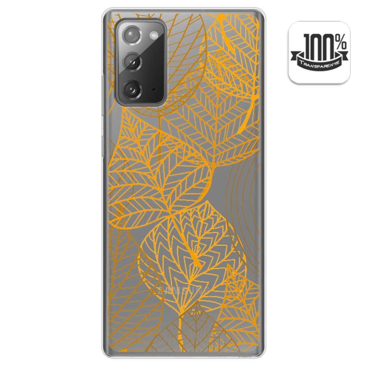 Funda Gel Transparente para Samsung Galaxy Note 20 diseño Hojas Dibujos