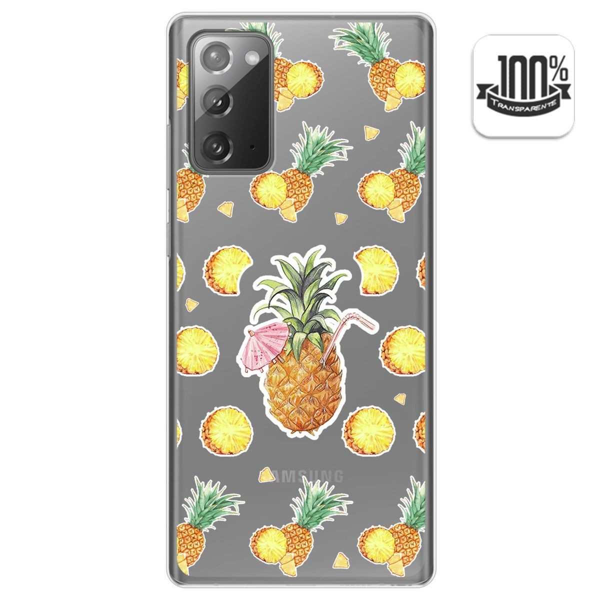 Funda Gel Transparente para Samsung Galaxy Note 20 diseño Piña Dibujos
