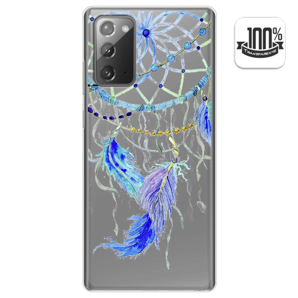 Funda Gel Transparente para Samsung Galaxy Note 20 diseño Plumas Dibujos