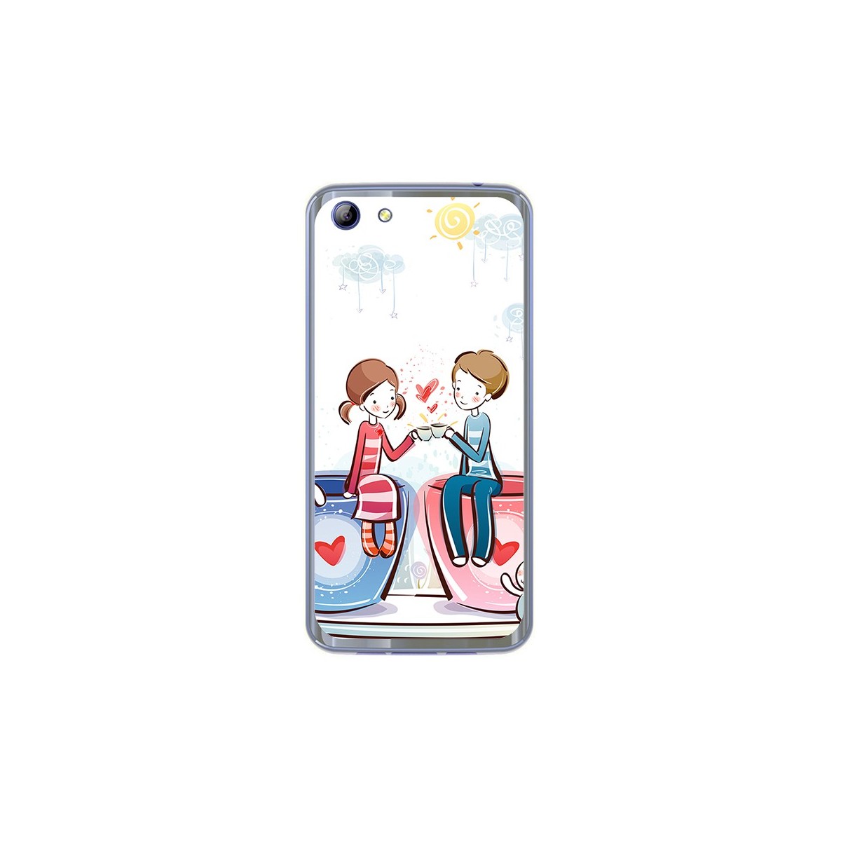 Funda Gel Tpu para Elephone S7 Diseño Cafe Dibujos