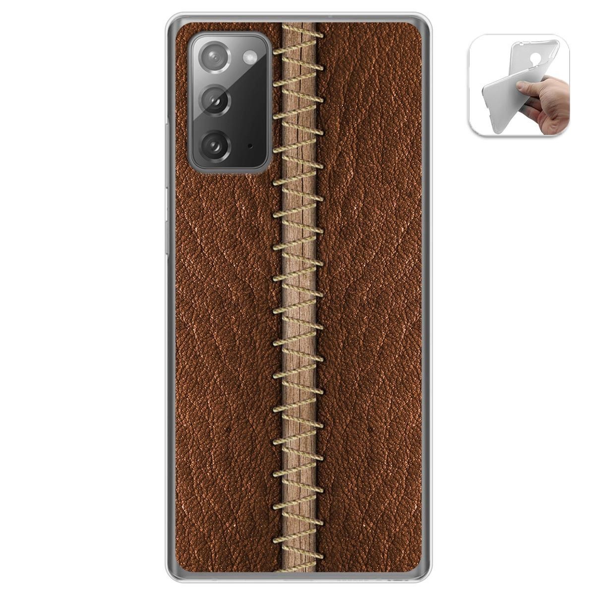 Funda Gel Tpu para Samsung Galaxy Note 20 diseño Cuero 01 Dibujos