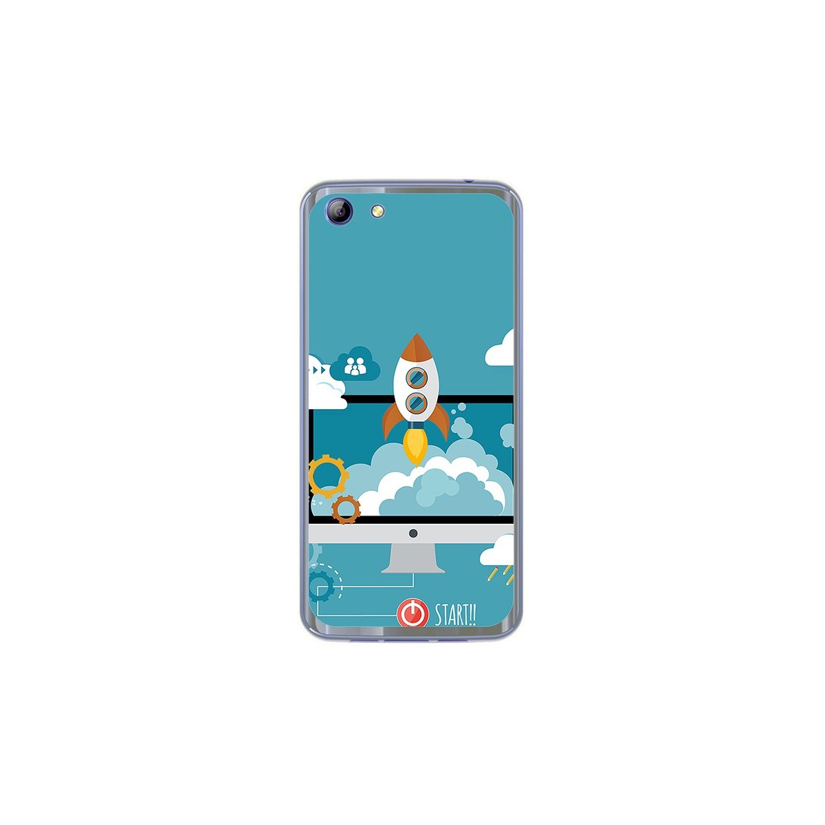 Funda Gel Tpu para Elephone S7 Diseño Cohete Dibujos