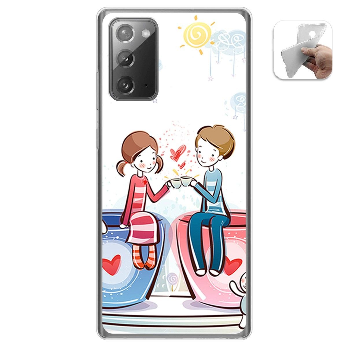 Funda Gel Tpu para Samsung Galaxy Note 20 diseño Café Dibujos