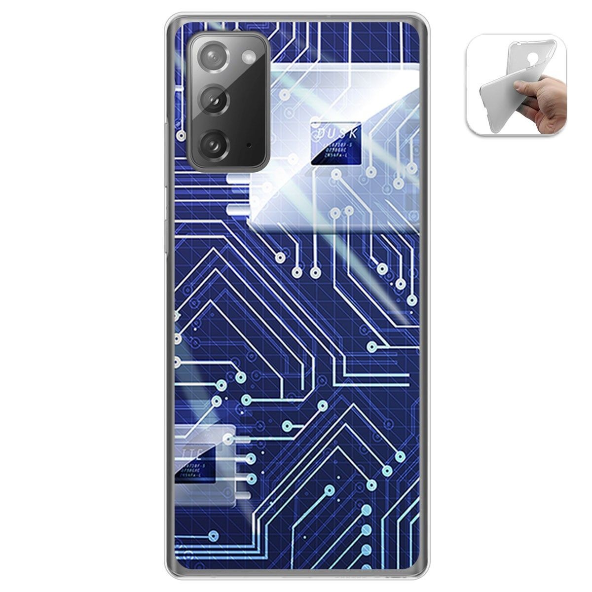 Funda Gel Tpu para Samsung Galaxy Note 20 diseño Circuito Dibujos