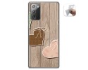 Funda Gel Tpu para Samsung Galaxy Note 20 diseño Corazones Madera Dibujos
