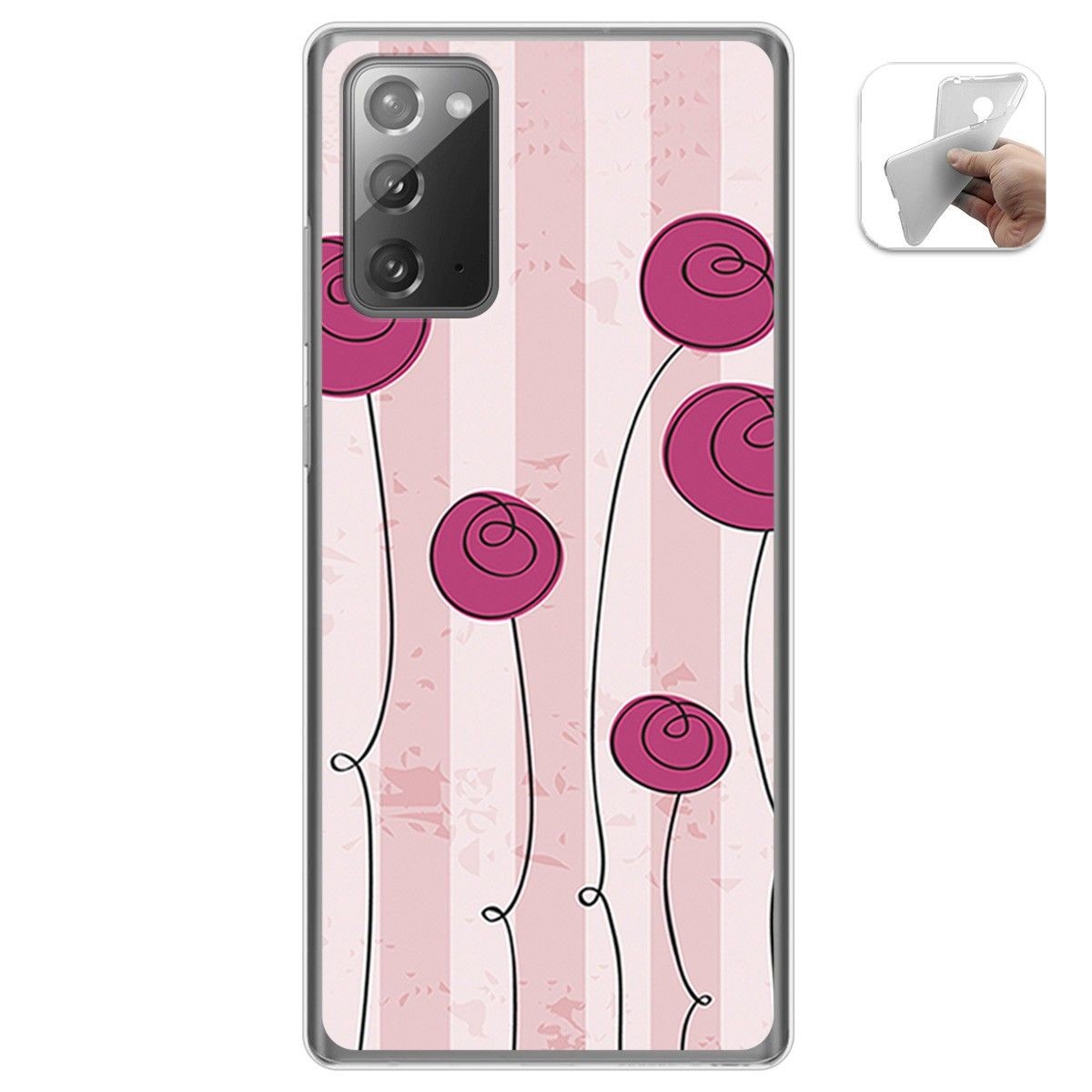 Funda Gel Tpu para Samsung Galaxy Note 20 diseño Flores Vintage Dibujos
