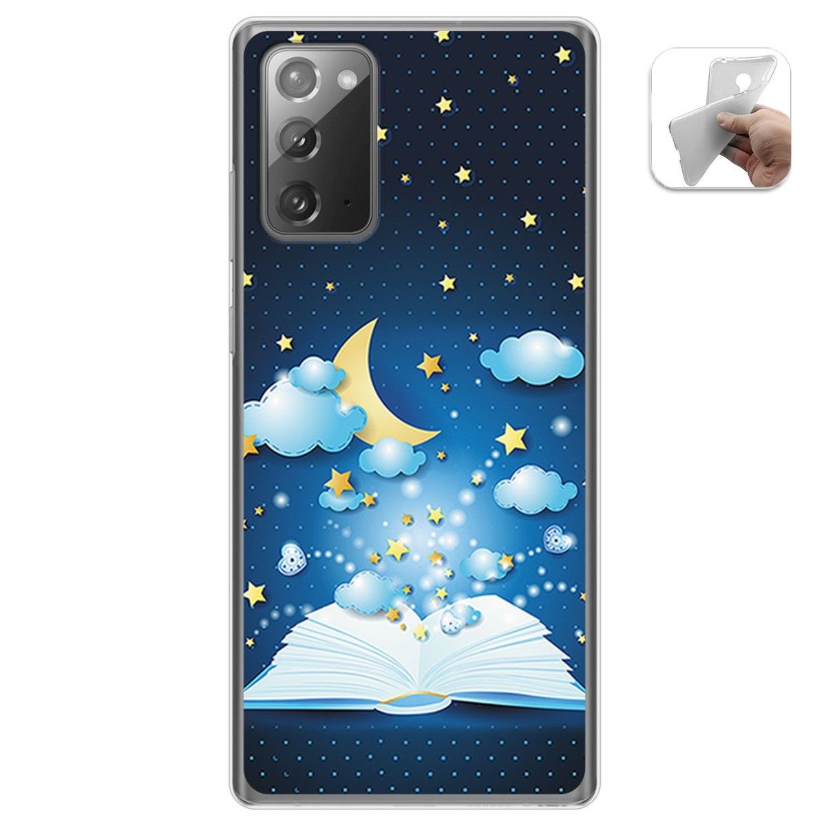 Funda Gel Tpu para Samsung Galaxy Note 20 diseño Libro Cuentos Dibujos