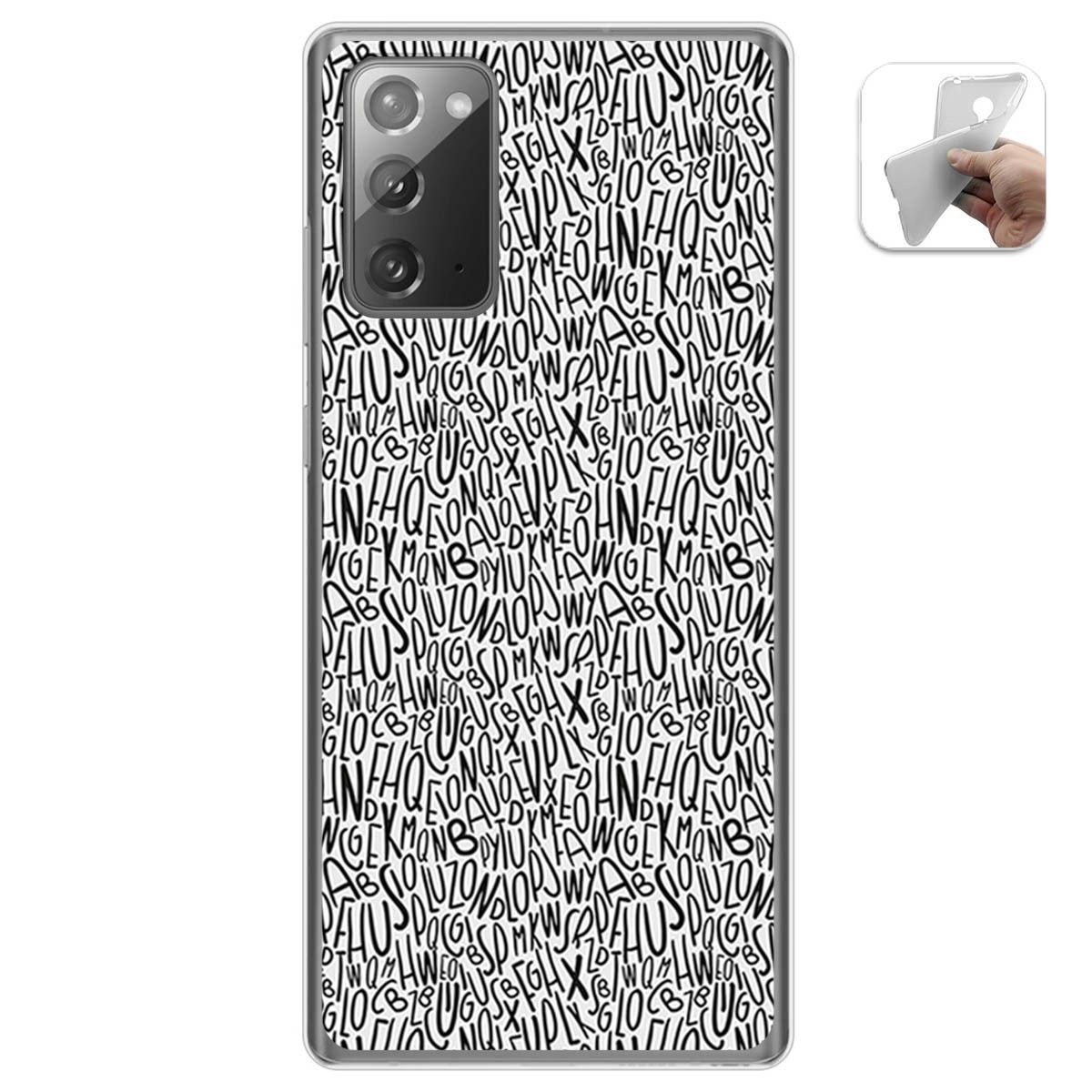 Funda Gel Tpu para Samsung Galaxy Note 20 diseño Letras Dibujos