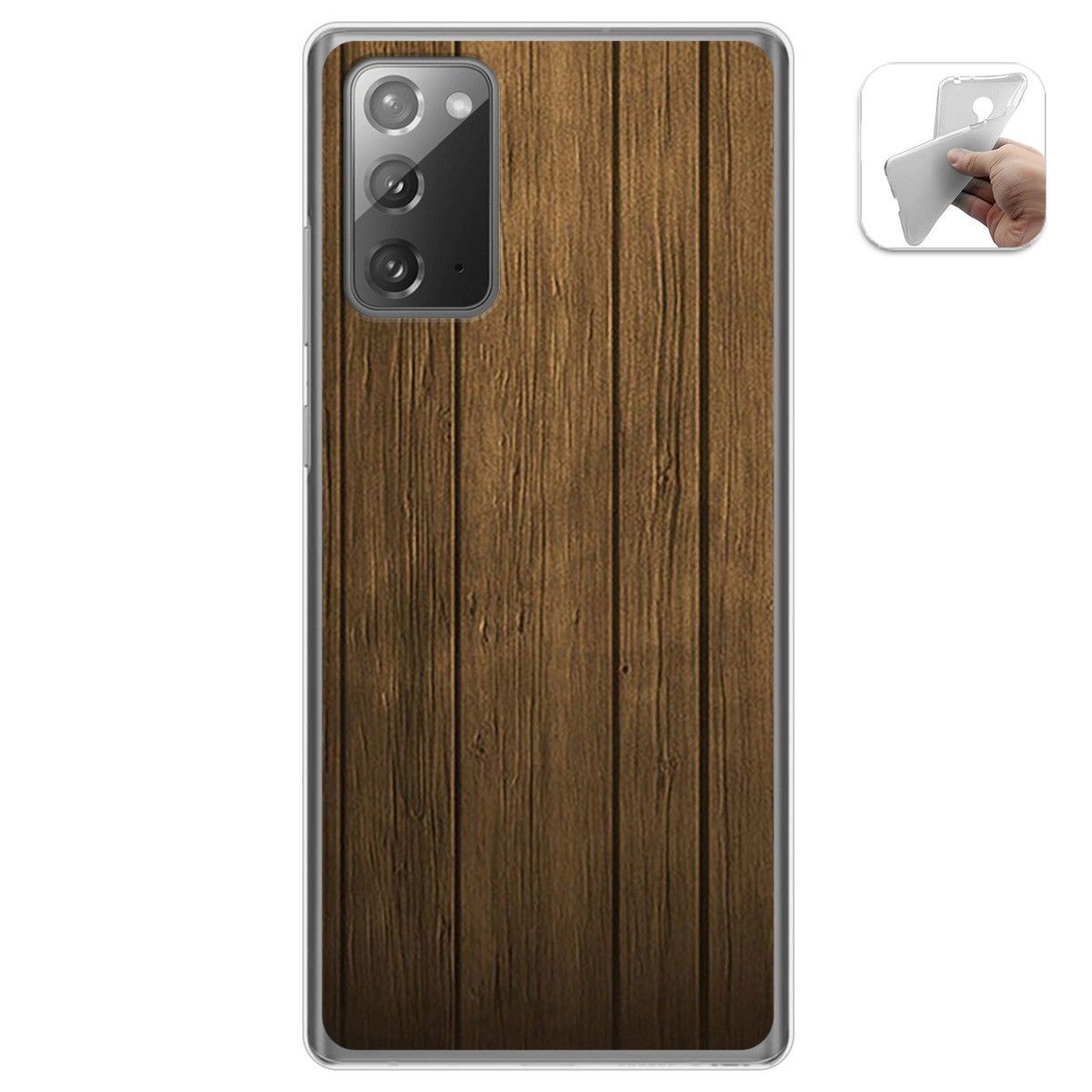 Funda Gel Tpu para Samsung Galaxy Note 20 diseño Madera Dibujos