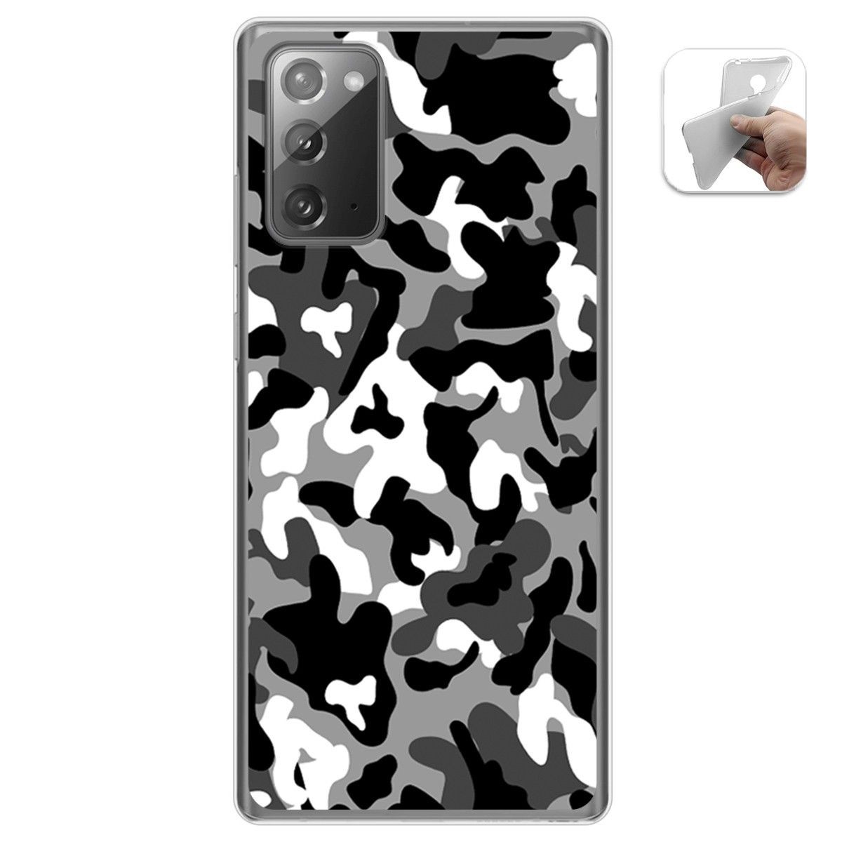 Funda Gel Tpu para Samsung Galaxy Note 20 diseño Snow Camuflaje Dibujos